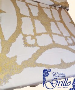 Simposio copriletto Pizzo Cantù a mano originale lino Bellora ecrù