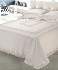 Mariage Trittico puro lino Bellora pizzo rebrodè arcato  accessori inclusi