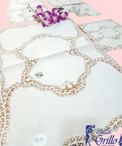 Opera Parure centri cantù Rosalin bianco con corolla a rilievo