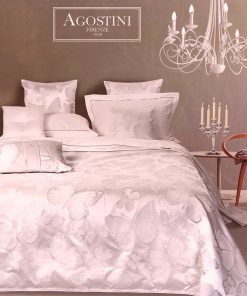 Le farfalle di Agostini Firenze Copriletto jacquard toscano colore cipria