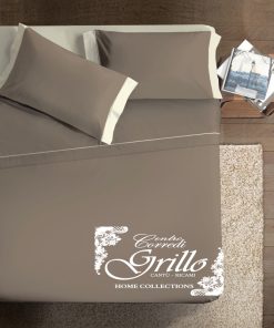 Double Color Completo letto puro cotone pieping su balza federe a 2 volani a contrasto