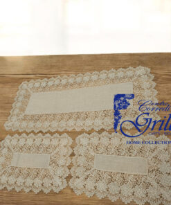 Rose di macramè tris centri o centrotavola ecrù o bianco